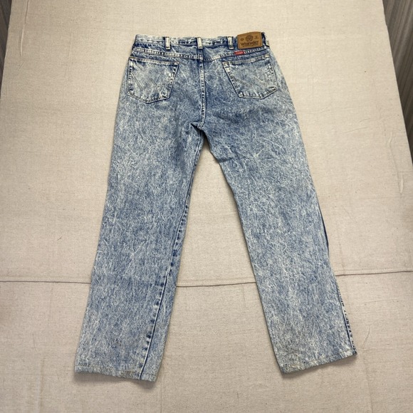 Vintage Wrangler Jeans Mens 32 x 30 Acid Wash Stone Wash Distressed 96501HW - Picture 3 of 12
